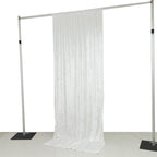 White Crushed Velvet Backdrop Curtain â€“ 5ft x 10ft Event Drape with Rod Pocket, Privacy Panel for Photo Booths & Events - Bell Racket Store