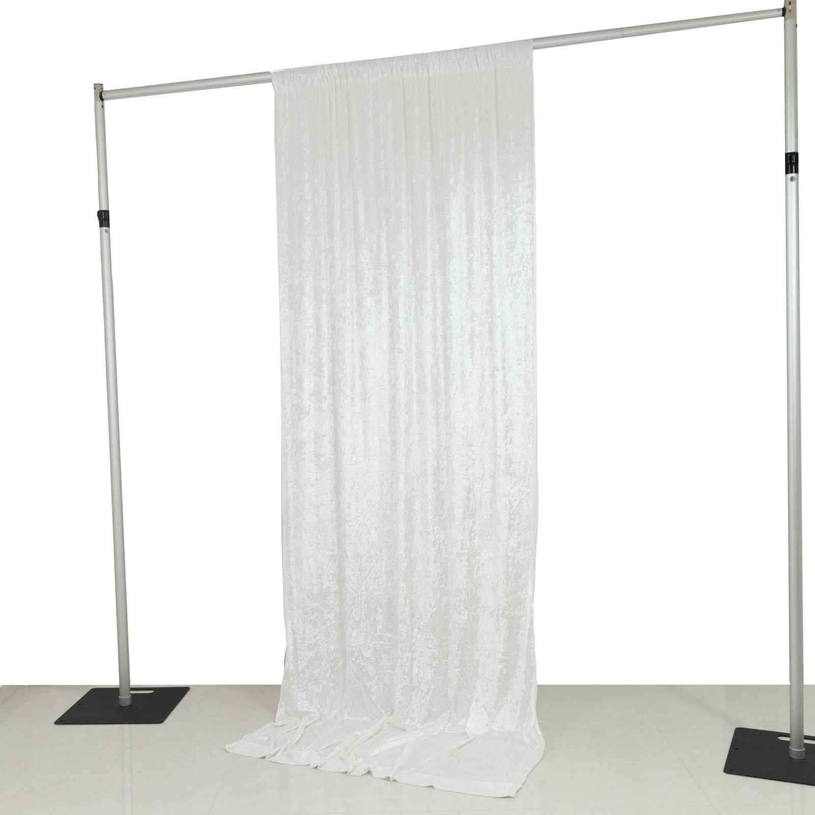 White Crushed Velvet Backdrop Curtain â€“ 5ft x 10ft Event Drape with Rod Pocket, Privacy Panel for Photo Booths & Events - Bell Racket Store