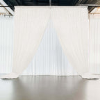White Crushed Velvet Backdrop Curtain â€“ 5ft x 12ft Event Drape with Rod Pocket, Privacy Panel for Photo Booths & Events - Bell Racket Store
