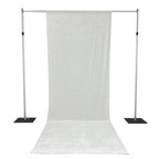 White Crushed Velvet Backdrop Curtain â€“ 5ft x 14ft Event Drape with Rod Pocket, Privacy Panel for Photo Booths & Events - Bell Racket Store