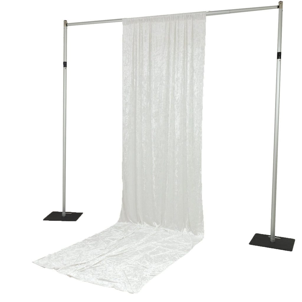 White Crushed Velvet Backdrop Curtain â€“ 5ft x 14ft Event Drape with Rod Pocket, Privacy Panel for Photo Booths & Events - Bell Racket Store