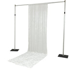 White Crushed Velvet Backdrop Curtain â€“ 5ft x 14ft Event Drape with Rod Pocket, Privacy Panel for Photo Booths & Events - Bell Racket Store