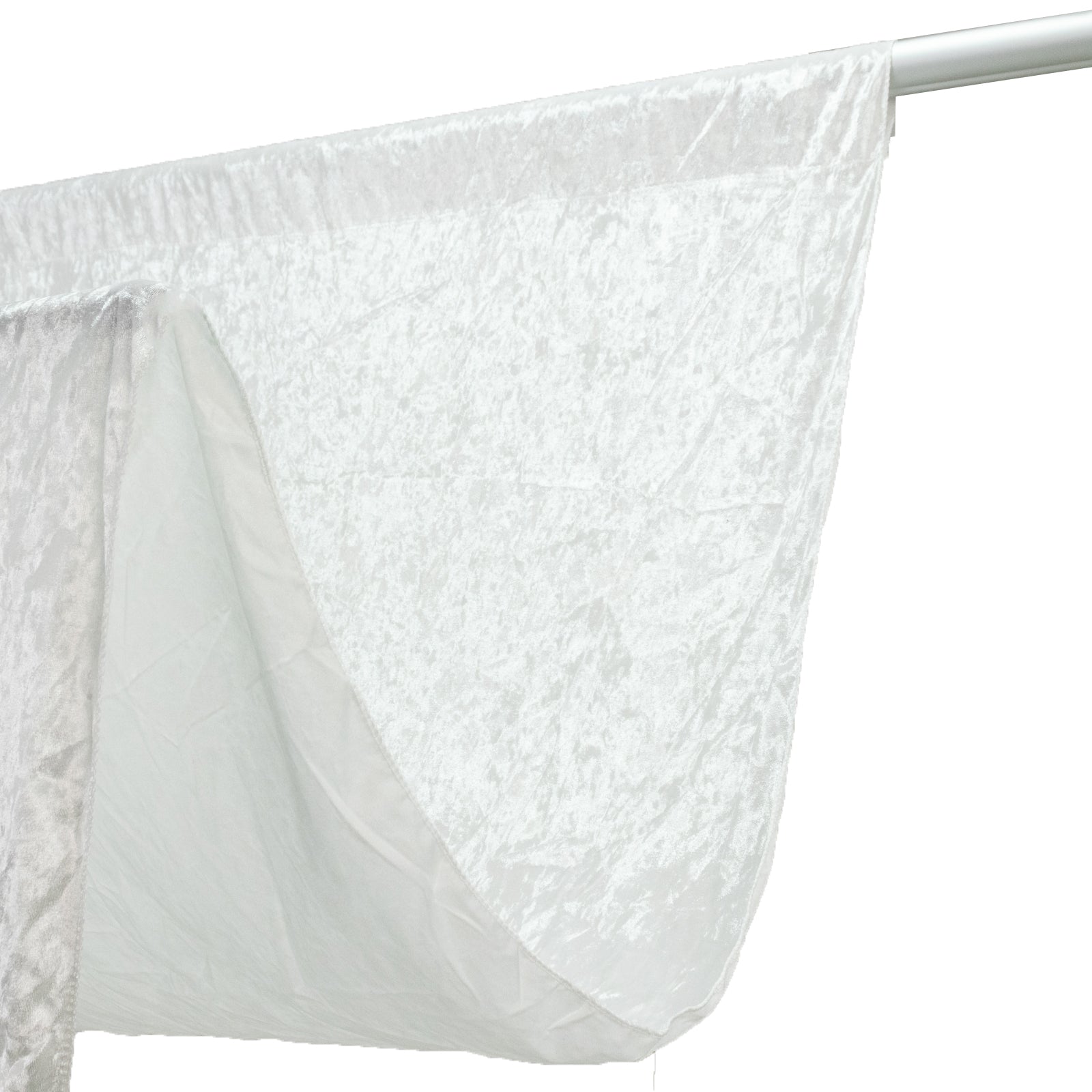 White Crushed Velvet Backdrop Curtain â€“ 5ft x 14ft Event Drape with Rod Pocket, Privacy Panel for Photo Booths & Events - Bell Racket Store