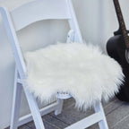 Faux Sheepskin 20" Cushion Cover with Soft Plush Finish White - Stylish Small Shag Area Rug for Events