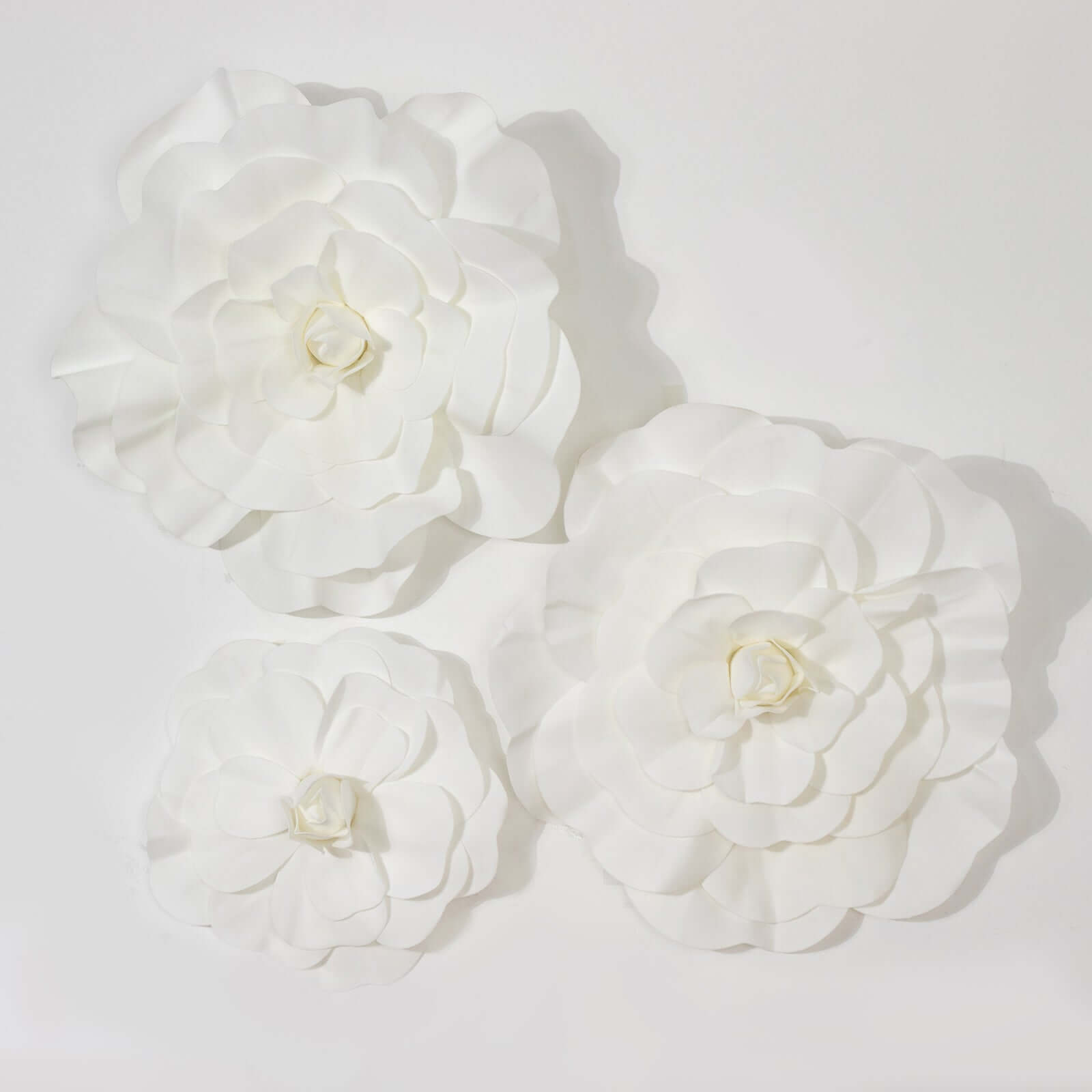 2 Pack 24" Large White Real Touch Artificial Foam DIY Craft Roses