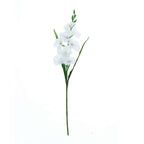 3 Stems 36" Tall White Artificial Silk Gladiolus Flower Spray Bush