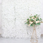 11 Sq ft. White UV Protected Hydrangea Flower Wall Mat Backdrop - 4 Artificial Panels