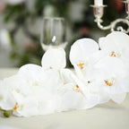 2 Stems 40" Tall White Artificial Silk Orchid Flower Bouquets