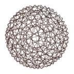 6-Pack Table Placemats Woven Fiber Design Dark Brown Round - Disposable Mats for Dining and Events 15"