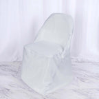 Polyester Chair Cover White for Folding Chairs - Stylish Durable and Reusable Slip-On Cover for Events & Gatherings