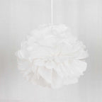 6 Pack 10" White Tissue Paper Pom Poms Flower Balls, Ceiling Wall Hanging Decorations