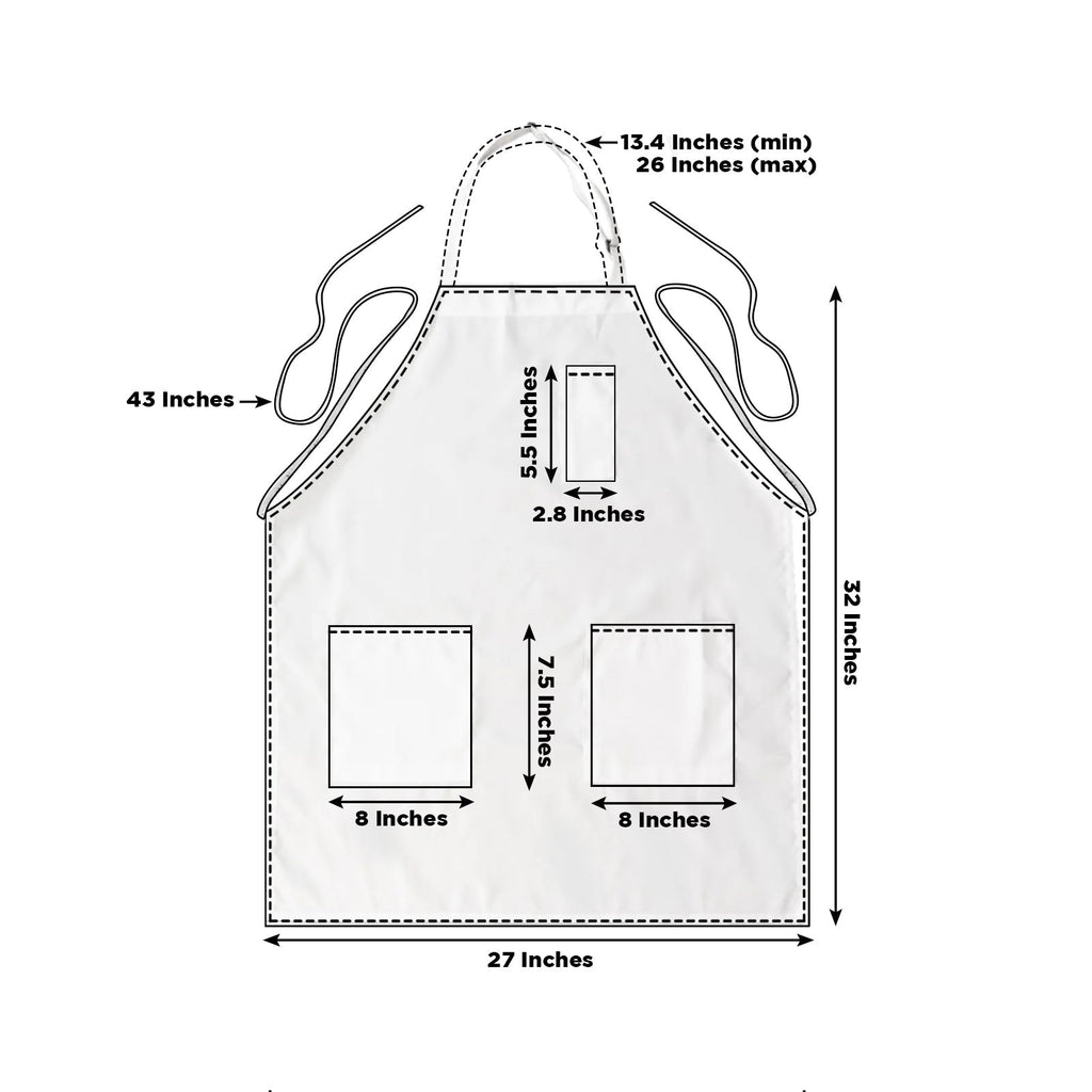 White Premium Polyester Cooking Chef Apron with Adjustable Neck and Long Ties, Waterdrop Resistant 2 Pockets Unisex Kitchen Bib Apron - Bell Racket Store