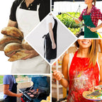 White Premium Polyester Cooking Chef Apron with Adjustable Neck and Long Ties, Waterdrop Resistant 2 Pockets Unisex Kitchen Bib Apron - Bell Racket Store