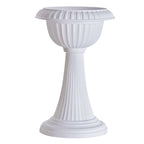 4 Pack White Italian Inspired Pedestal Stand Flower Plant Pillar - 22" Tall PVC