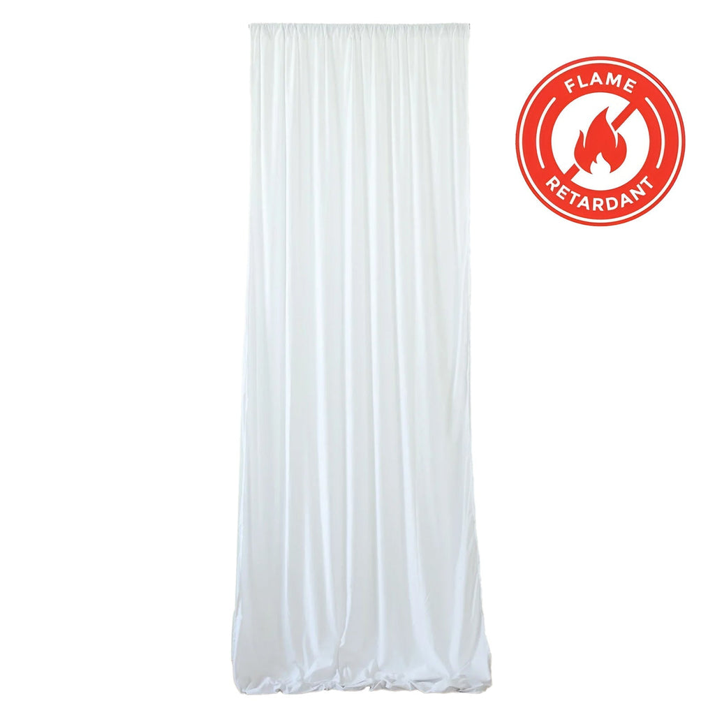 White Scuba Polyester Ceiling Drape Backdrop Curtain Panel, Commercial Grade Fire Retardant Wrinkle Free Draping Fabric With Rod Pockets - 5ftx20ft - Bell Racket Store