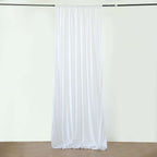 White Scuba Polyester Ceiling Drape Backdrop Curtain Panel, Commercial Grade Fire Retardant Wrinkle Free Draping Fabric With Rod Pockets - 5ftx30ft - Bell Racket Store