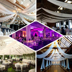 White Scuba Polyester Ceiling Drape Backdrop Curtain Panel, Commercial Grade Fire Retardant Wrinkle Free Draping Fabric With Rod Pockets - 5ftx30ft - Bell Racket Store