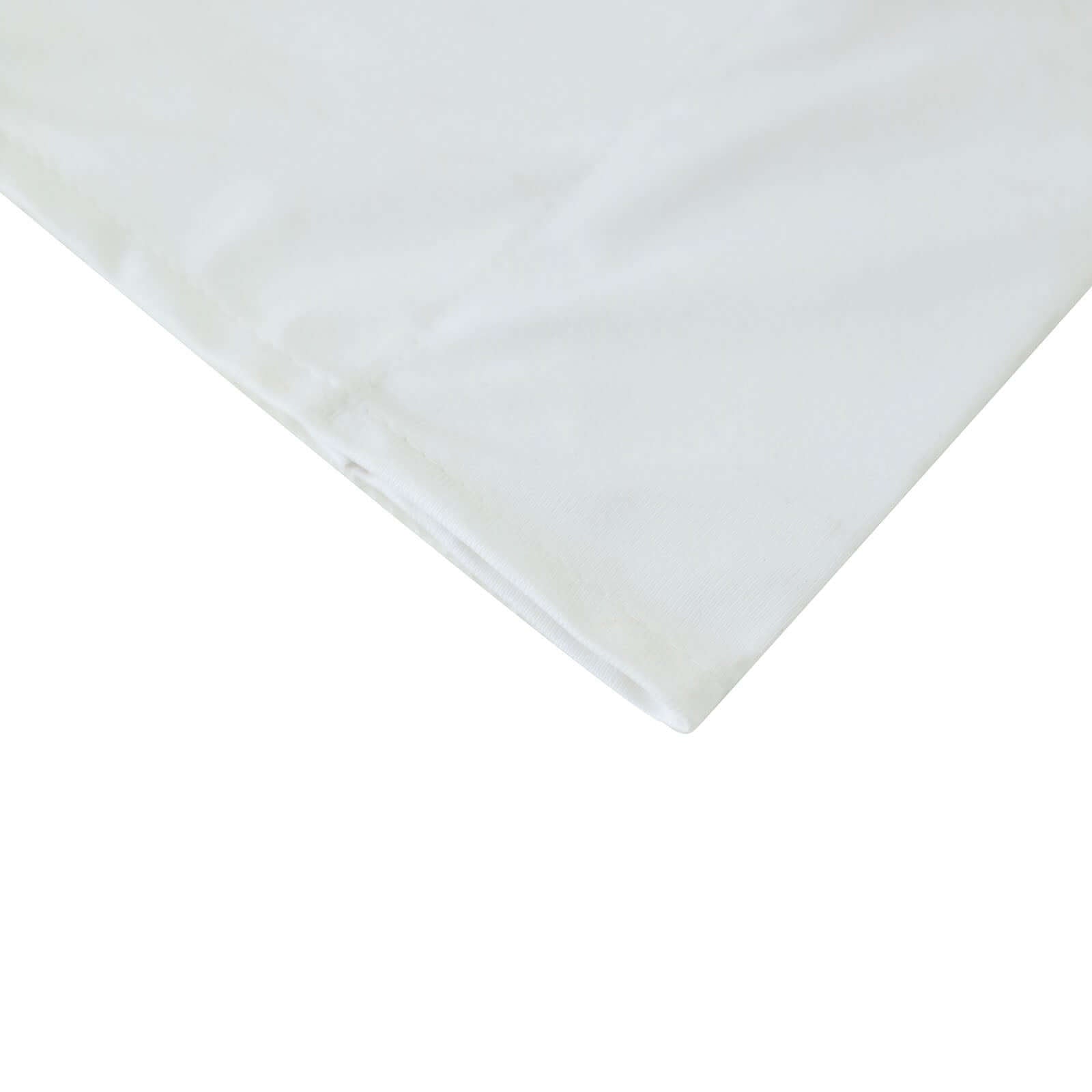 White Scuba Polyester Ceiling Drape Backdrop Curtain Panel, Commercial Grade Fire Retardant Wrinkle Free Draping Fabric With Rod Pockets - 5ftx30ft - Bell Racket Store