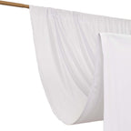 White Scuba Polyester Event Curtain Drapes, Durable Flame Resistant Backdrop Event Panel Wrinkle Free with Rod Pockets - 5ftx14ft - Bell Racket Store