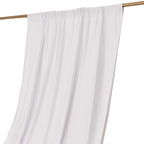 White Scuba Polyester Event Curtain Drapes, Durable Flame Resistant Backdrop Event Panel Wrinkle Free with Rod Pockets - 5ftx14ft - Bell Racket Store