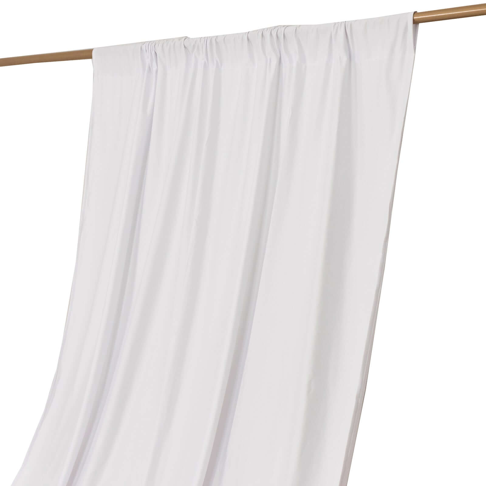 White Scuba Polyester Event Curtain Drapes, Durable Flame Resistant Backdrop Event Panel Wrinkle Free with Rod Pockets - 5ftx14ft - Bell Racket Store