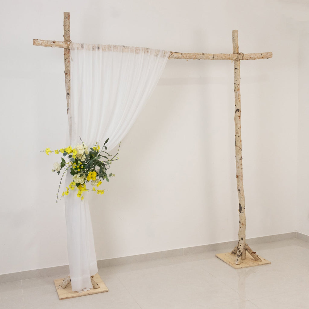 White Sheer Backdrop Drape â€“ 5ft x 14ft Wedding Arch & Ceiling Decor Panel, Wrinkle Free with Soft Shimmer - Bell Racket Store