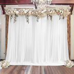 White Sheer Backdrop Drape â€“ 5ft x 14ft Wedding Arch & Ceiling Decor Panel, Wrinkle Free with Soft Shimmer - Bell Racket Store