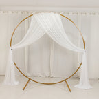 White Sheer Backdrop Drape â€“ 5ftx32ft Wedding Arch & Ceiling Decor Panel, Wrinkle Free with Soft Shimmer - Bell Racket Store