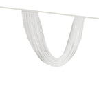 White Sheer Chiffon Valance Curtain 4ft x 6ft â€“ Wedding Arch Drape with Rod Pocket, Voile Backdrop Panel - Bell Racket Store