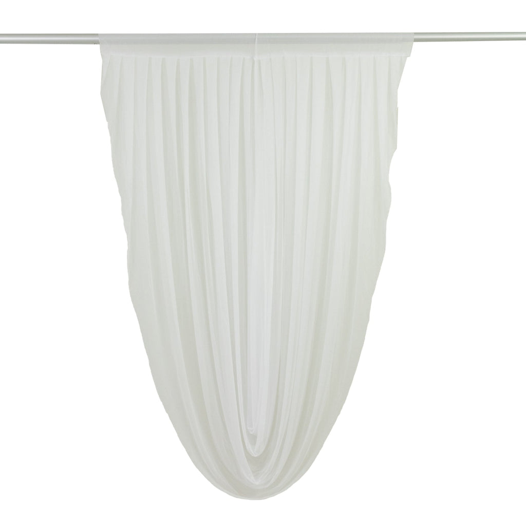 White Sheer Chiffon Valance Curtain 4ft x 6ft â€“ Wedding Arch Drape with Rod Pocket, Voile Backdrop Panel - Bell Racket Store