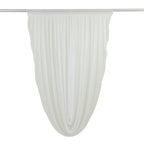 White Sheer Chiffon Valance Curtain 4ft x 6ft â€“ Wedding Arch Drape with Rod Pocket, Voile Backdrop Panel - Bell Racket Store