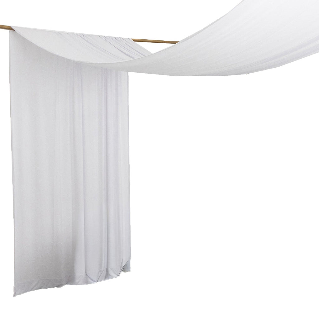 White Spandex Ceiling Drape Panel, 5ft x 32ft â€” Wrinkle - Free 4 - Way Stretch Fabric, Extra - Long Curtain for Event Ceiling or Backdrop DÃ©cor - Bell Racket Store