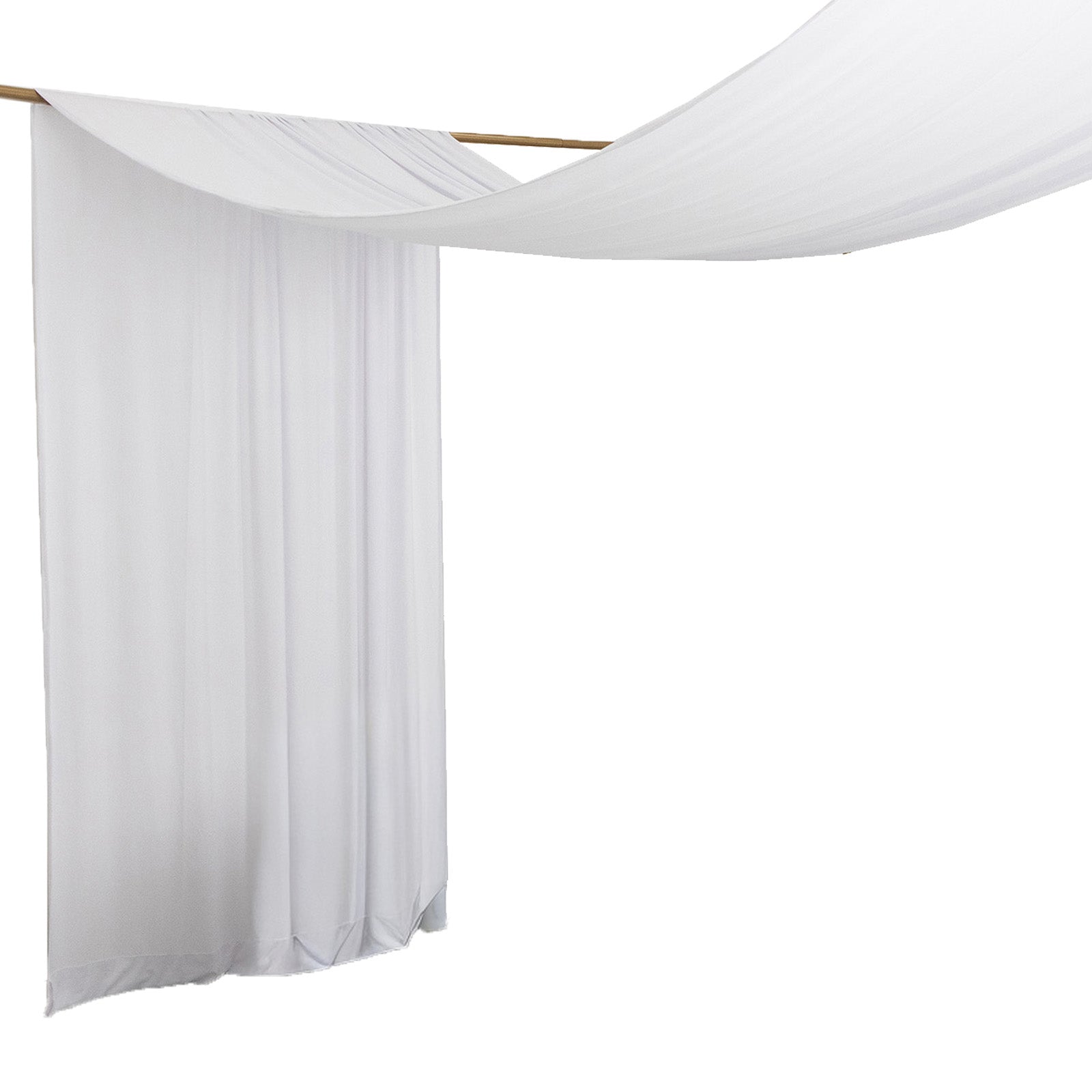 White Spandex Ceiling Drape Panel, 5ft x 32ft â€” Wrinkle - Free 4 - Way Stretch Fabric, Extra - Long Curtain for Event Ceiling or Backdrop DÃ©cor - Bell Racket Store