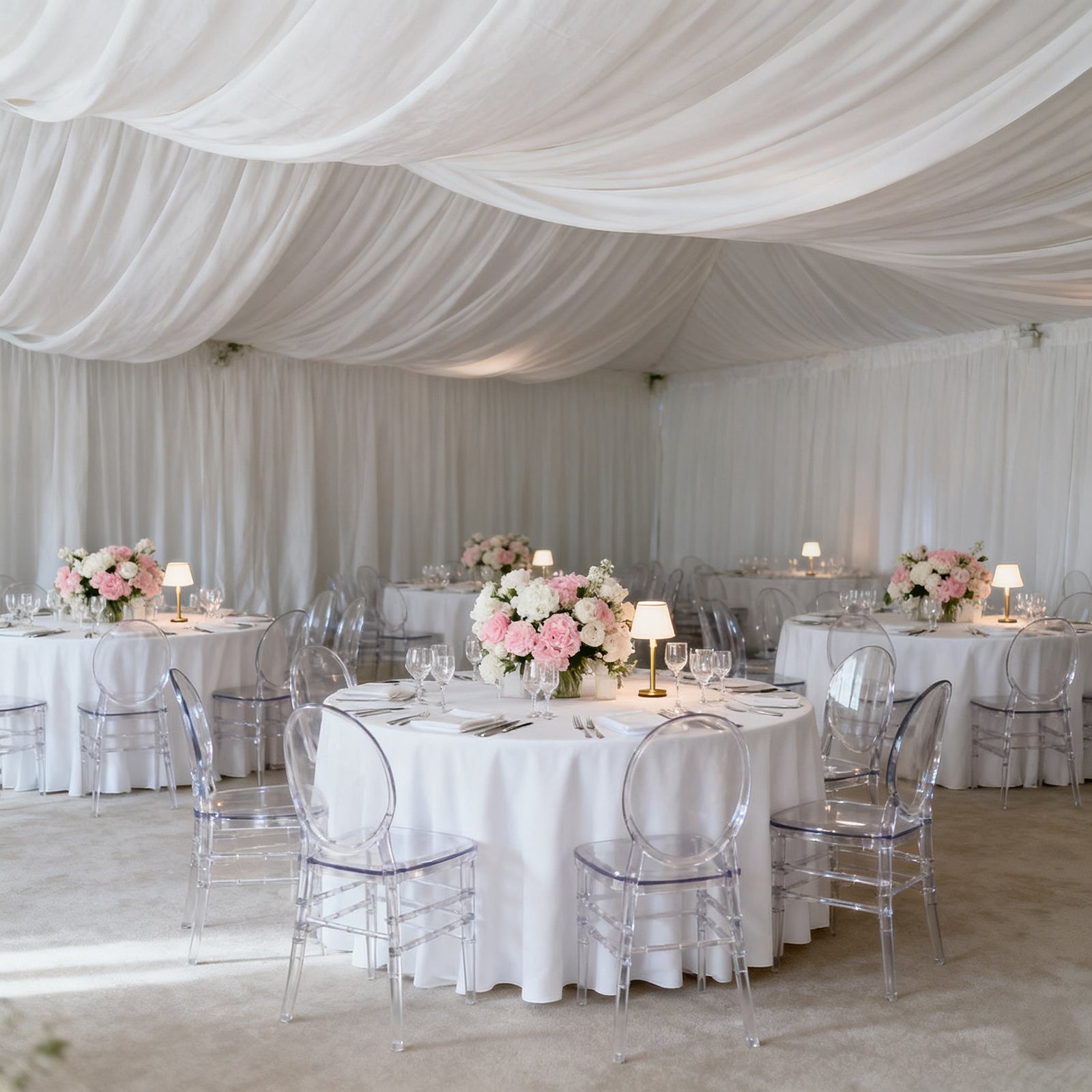 White Spandex Ceiling Drape Panel, 5ft x 32ft â€” Wrinkle - Free 4 - Way Stretch Fabric, Extra - Long Curtain for Event Ceiling or Backdrop DÃ©cor - Bell Racket Store