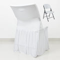 White Spandex Pleated Lifetime Folding Chair Cover â€“ Stretch Slipcover with Floor - Length Skirt, Also Fits Standard Chairs - Bell Racket Store