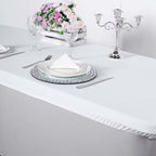 Stretch Spandex 72"x30" Rectangle Tablecloth Top Cover White - Sleek & Durable Fitted Table Topper Cap