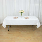 Premium Polyester 54"x96" Rectangle Tablecloth White - Durable 220GSM Stain-Resistant Fabric for Weddings & Events