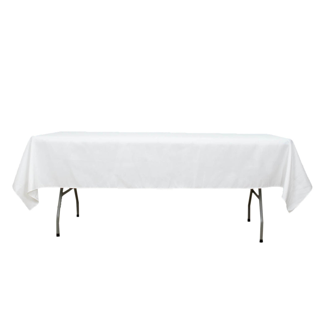 Premium Polyester 54"x96" Rectangle Tablecloth White - Durable 220GSM Stain-Resistant Fabric for Weddings & Events