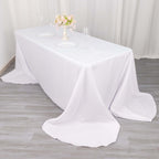 Polyester 90"x156" Rectangle Tablecloth White - Rounded Corners and Seamless Design for Luxe Events
