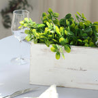 White Wood Planter Rectangular Box 30"x6"- Durable Decor with Removable Plastic Liner for Tables