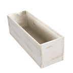 Whitewash Wood Planter Rectangular Box 18"x6"- Durable Decor with Removable Plastic Liner for Table Displays
