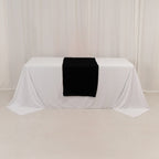Wide Polyester 24"x72" Table Runner Black - Durable Trade Show Table Linen - Bell Racket Store