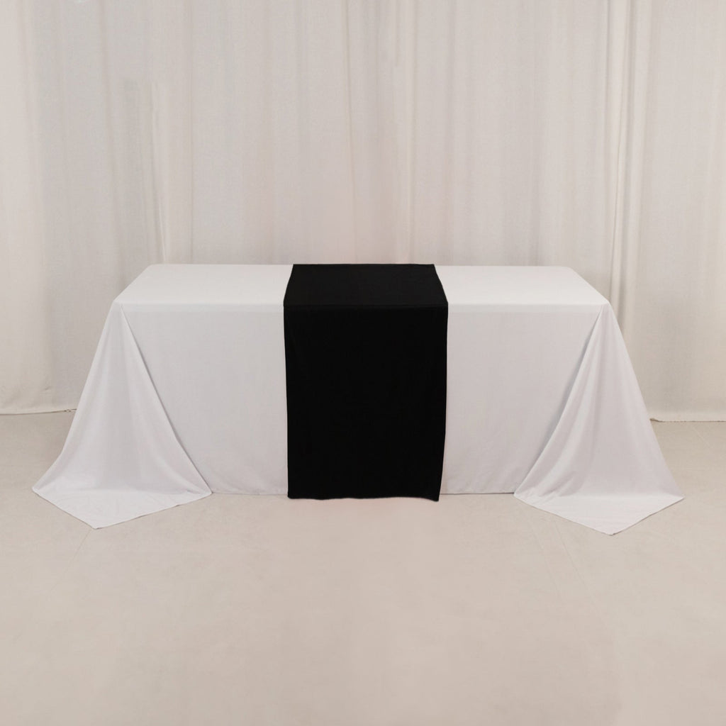 Wide Polyester 24"x72" Table Runner Black - Durable Trade Show Table Linen - Bell Racket Store