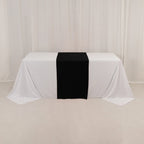Wide Polyester 24"x72" Table Runner Black - Durable Trade Show Table Linen - Bell Racket Store