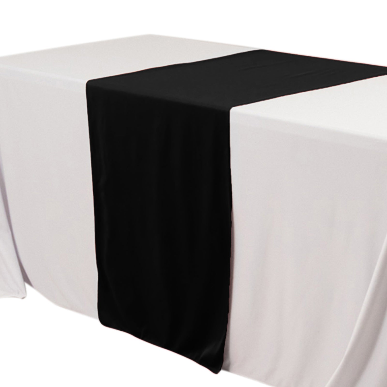 Wide Polyester 24"x72" Table Runner Black - Durable Trade Show Table Linen - Bell Racket Store