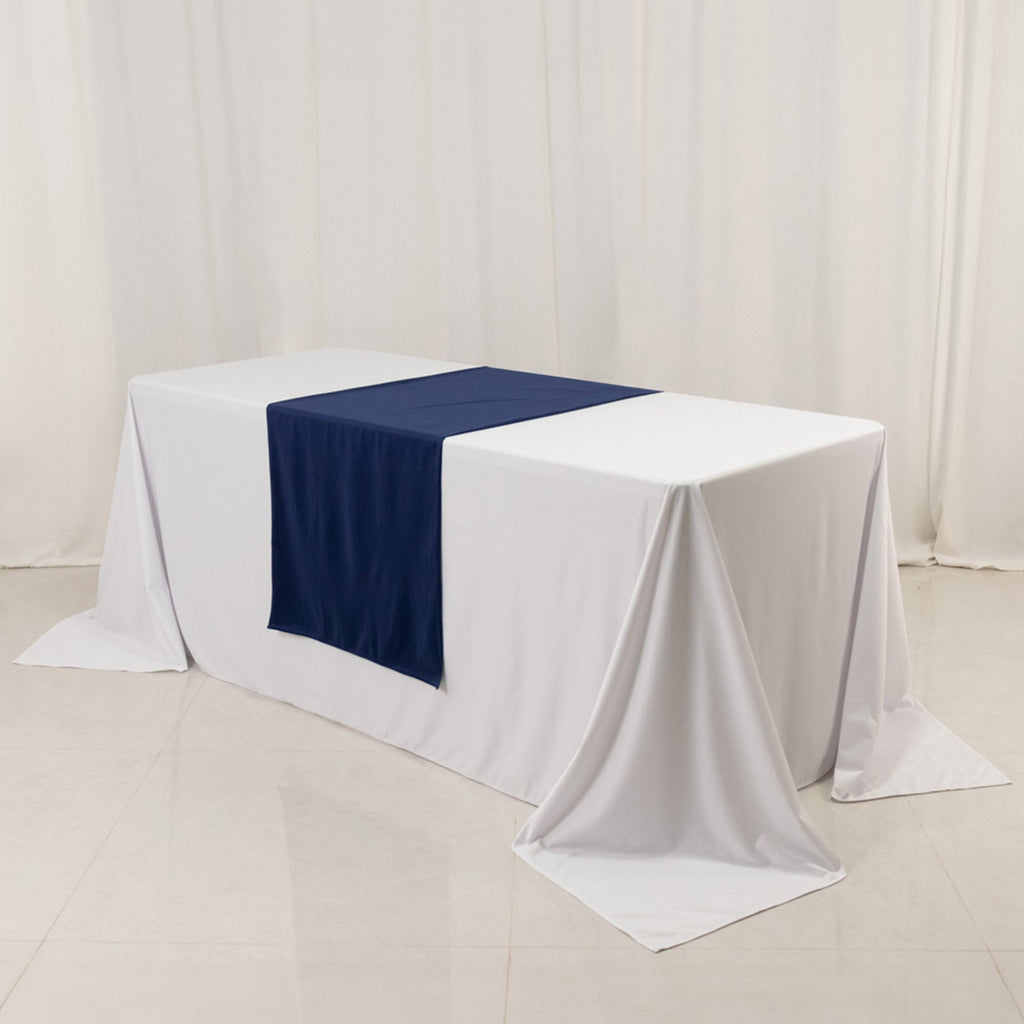 Wide Polyester 24"x72" Table Runner Navy Blue - Durable Trade Show Table Linen - Bell Racket Store