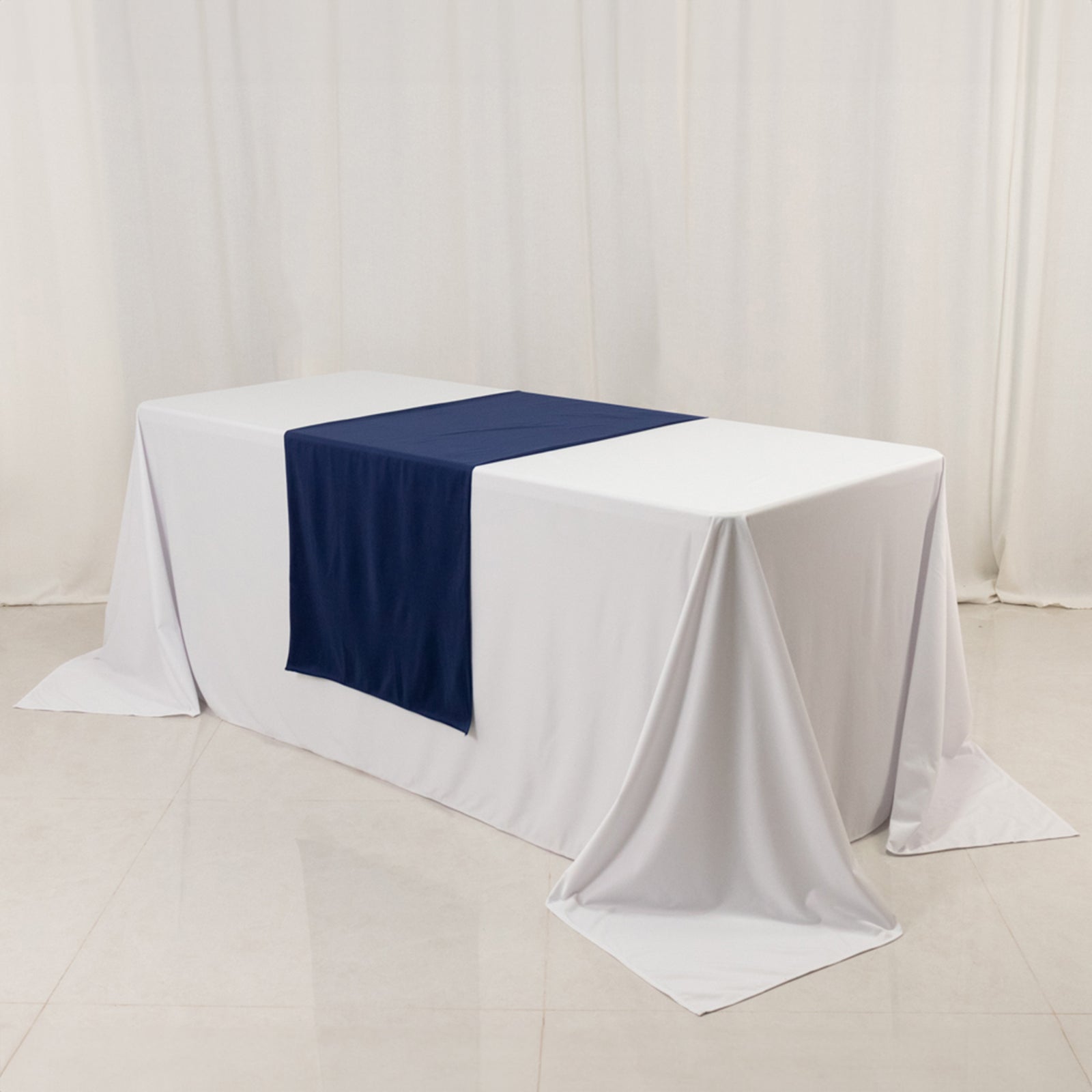 Wide Polyester 24"x72" Table Runner Navy Blue - Durable Trade Show Table Linen - Bell Racket Store