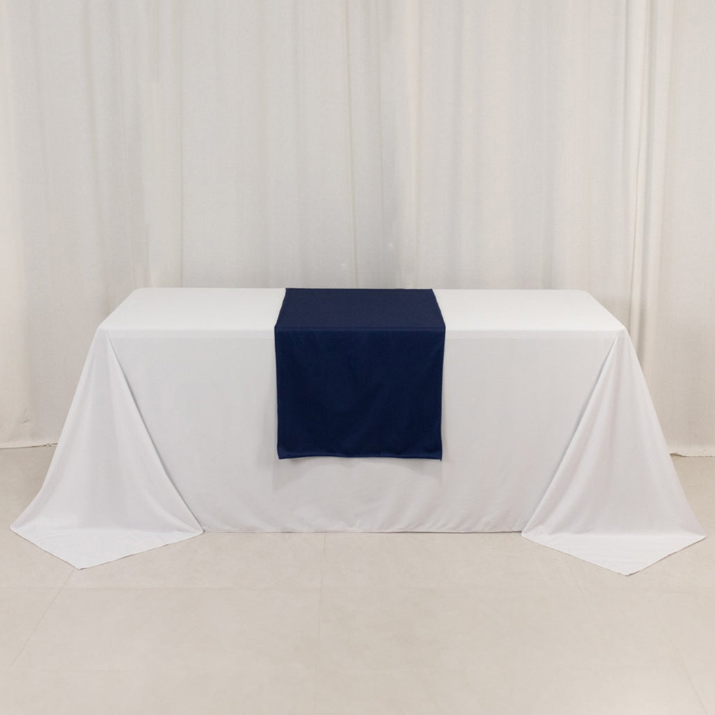 Wide Polyester 24"x72" Table Runner Navy Blue - Durable Trade Show Table Linen - Bell Racket Store