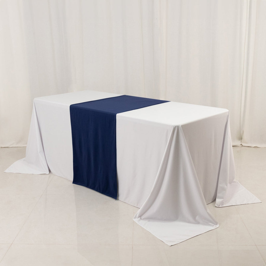 Wide Polyester 24"x72" Table Runner Navy Blue - Durable Trade Show Table Linen - Bell Racket Store