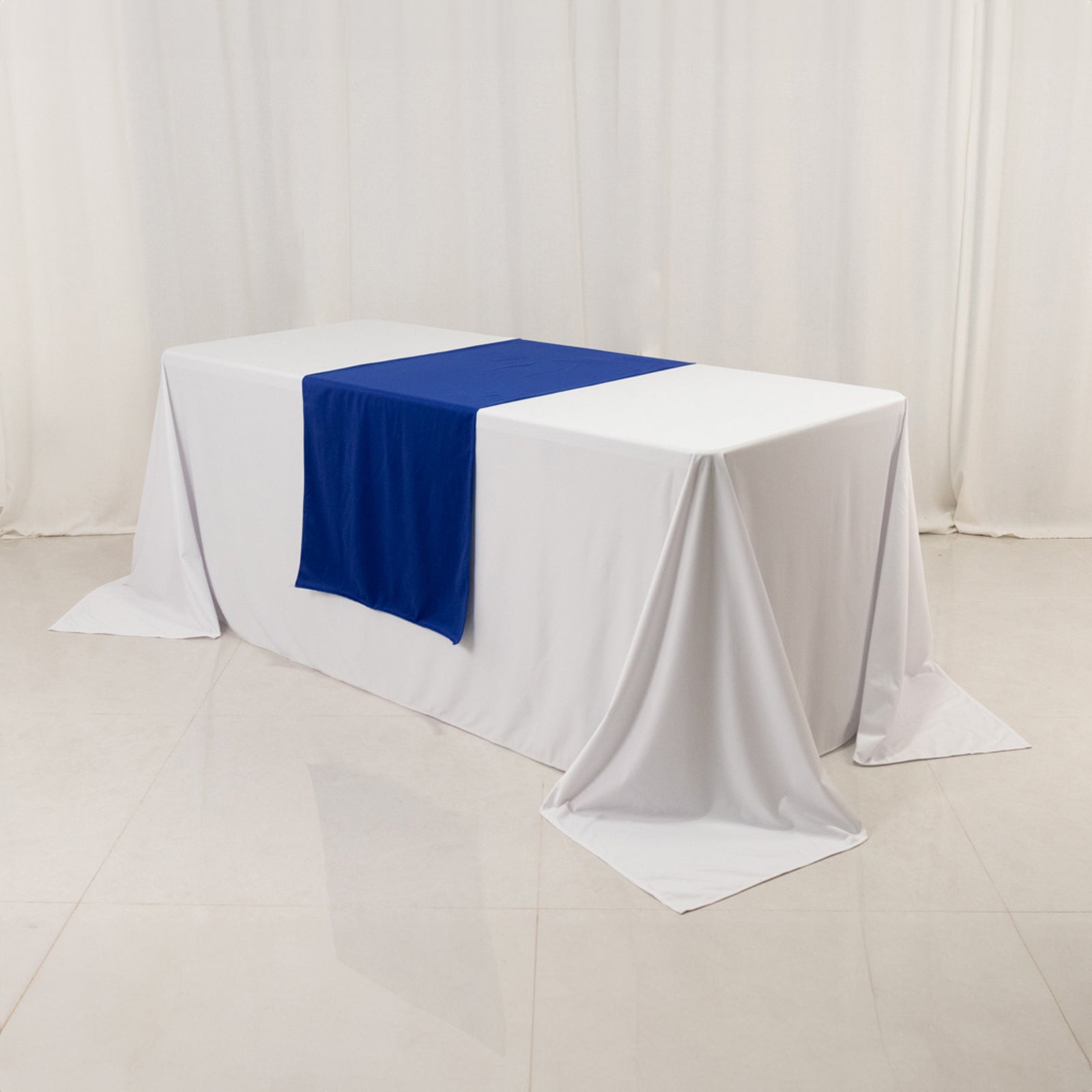 Wide Polyester 24"x72" Table Runner Royal Blue - Durable Trade Show Table Linen - Bell Racket Store
